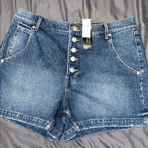 Banana Republic Blue Jean Shorts High-Waisted Relaxed Fit